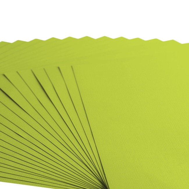 Gros plan sur le grain toilé du cardstock Florence 30x30 Lime 068
