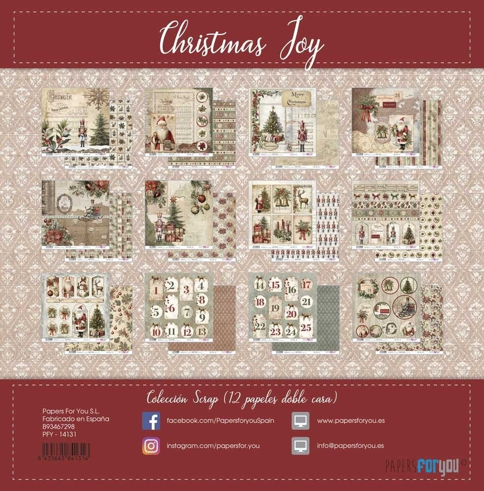 Papier De Riz A4 "Christmas Joy Children" - Motif Paille De Soie Pour Découpage, Loisirs Créatifs
