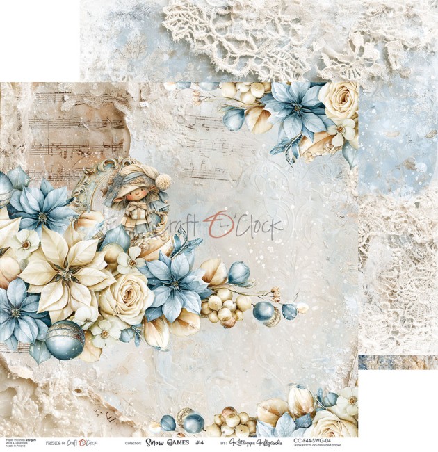 Papier scrapbooking Snow Games 30,5x30,5 cm Craft o Clock - planche 4