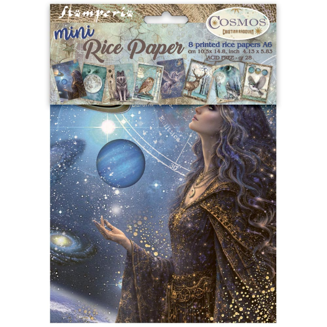 Papier de riz A6 Mini - Cosmos 8pcs Stamperia