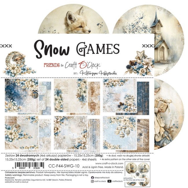 Papier scrapbooking Snow Games 15,2x15,2 cm Craft o Clock - planche 7