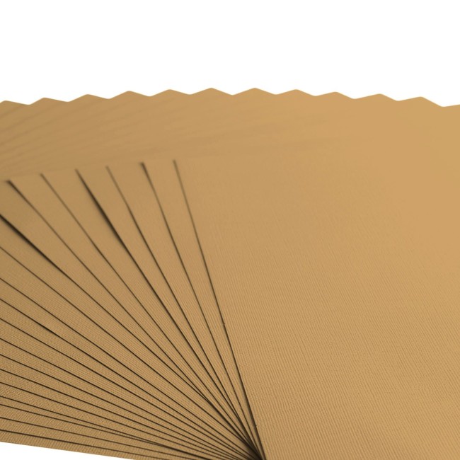 Gros plan sur le grain toilé du cardstock Florence A4 Peanut 088