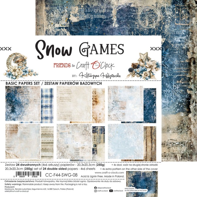 Papier scrapbooking Snow Games 20,3x20,3 cm basiques Craft o Clock - planche 7