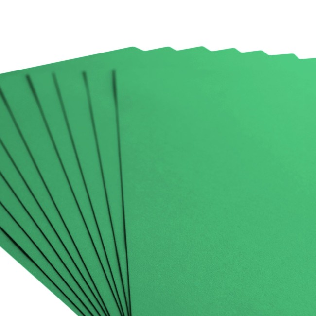 Éventail de feuilles de cardstock lisse Florence A4 Emerald 058
