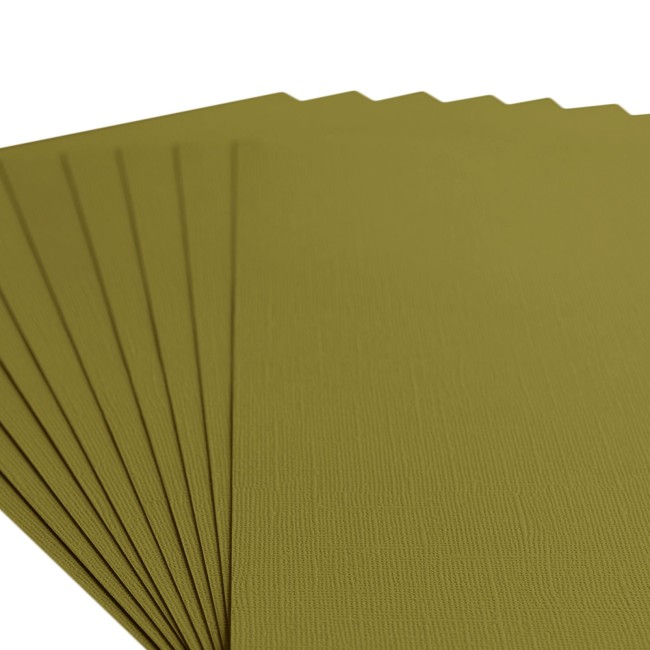 Gros plan sur le grain toilé du cardstock Florence A4 Acacia 079