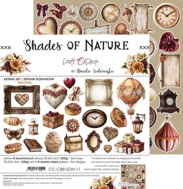 Découpes scrapbooking Shades of Nature Precious Craft o Clock - planche 5