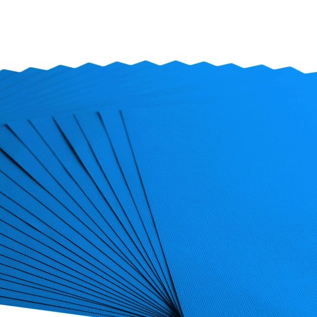 Florence • Cardstock texturé 30x30 Denim 049 — macro du grain Gros plan sur le grain toilé du cardstock Florence 30x30 Denim 049