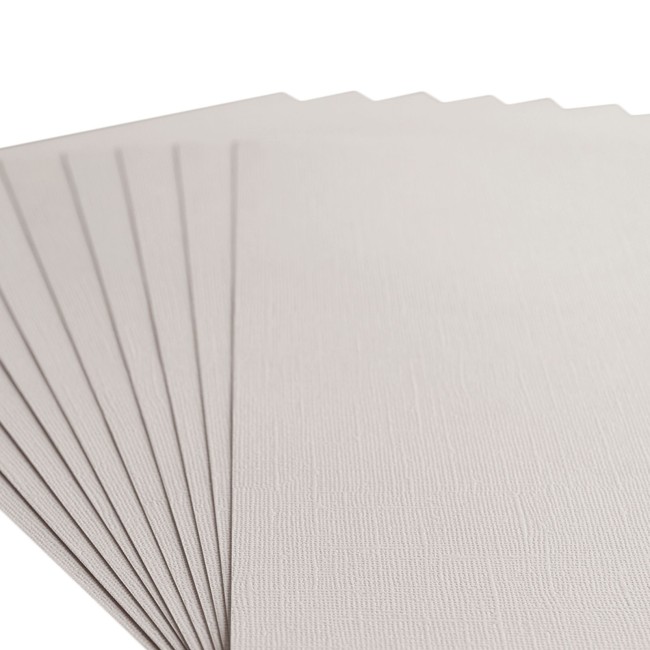 Gros plan sur le grain toilé du cardstock Florence A4 Cool Grey 082