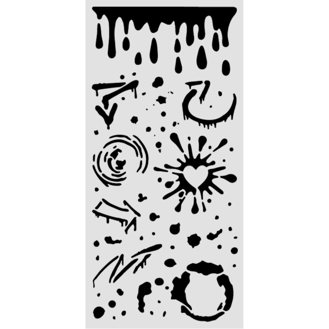 Pochoir épais cm. 12X25 Furry Friends 2 ink splatters pattern Stamperia