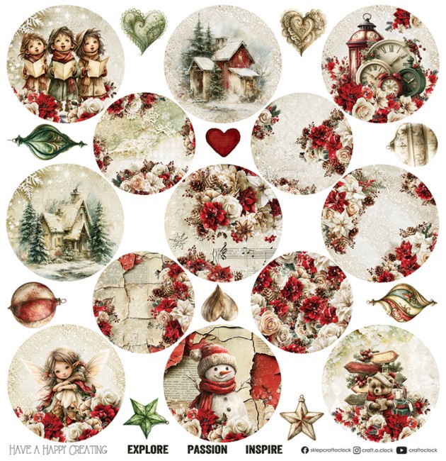 Papier scrapbooking Spirit of Christmas 30,5x30,5 cm Craft o Clock - planche 8