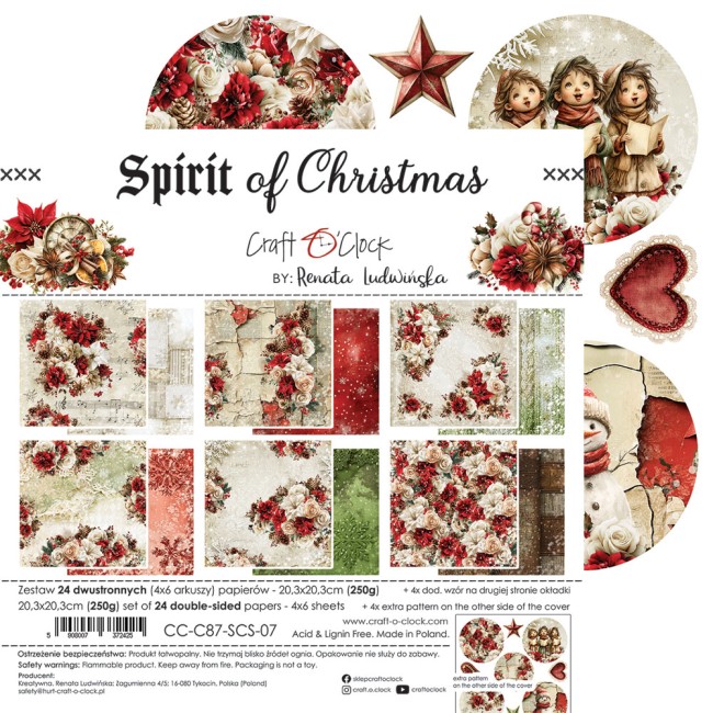 Papier scrapbooking Spirit of Christmas 20,3x20,3 cm Craft o Clock - planche 7