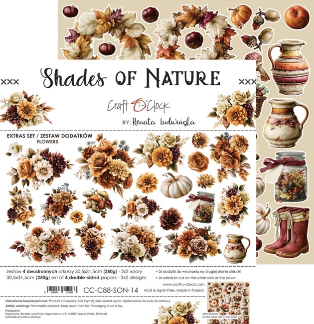 Découpes fleurs scrapbooking Shades of Nature Craft o Clock - planche 3