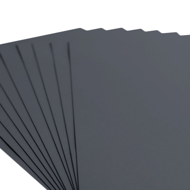 Florence • Cardstock lisse A4 Anthracite 095 — les 10 feuilles Éventail de feuilles de cardstock lisse Florence A4 Anthracite 095