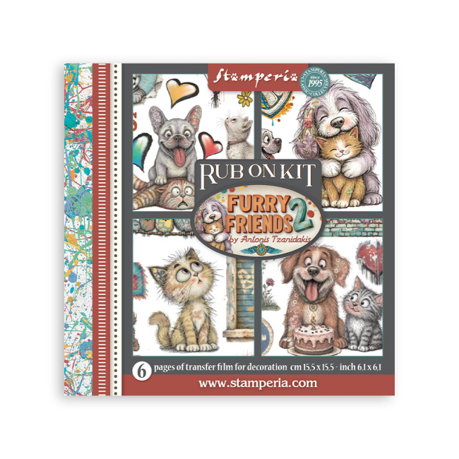 Rub-on cm 15,5 * 15,5 - 6 subjects Furry Friends 2 Stamperia