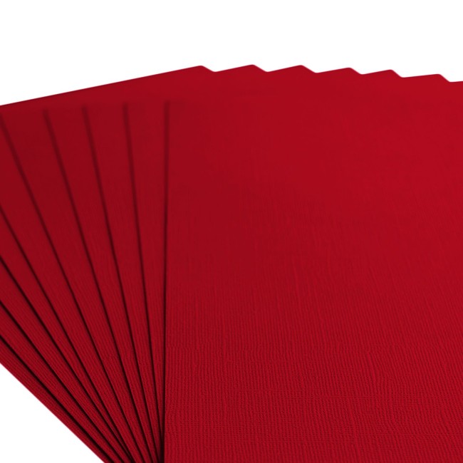 Florence • Cardstock texturé A4 Poppy 030 — macro du grain Gros plan sur le grain toilé du cardstock Florence A4 Poppy 030