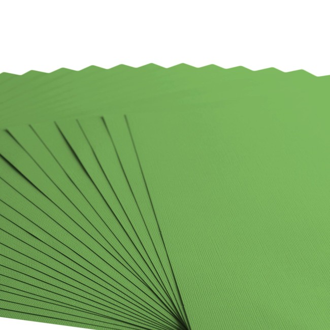 Gros plan sur le grain toilé du cardstock Florence 30x30 Moss 075