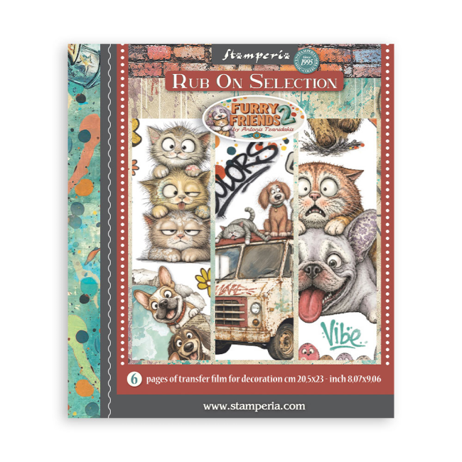 Rub-on cm 20,5x23 6 pages - Furry Friends 2 Stamperia