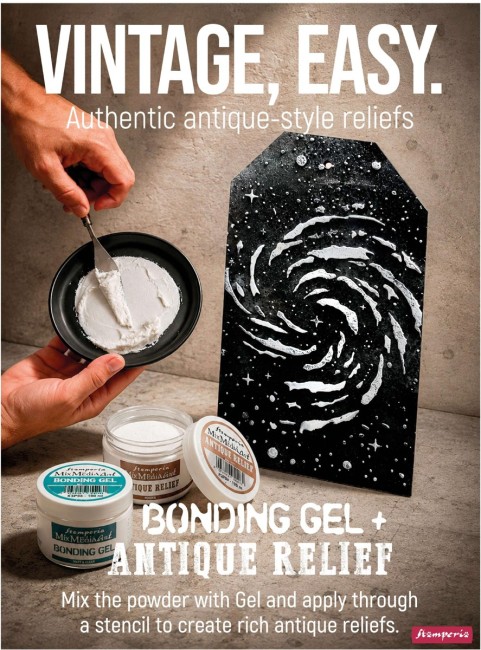 Antique Relief et Bonding Gel Stamperia presentation K3P82