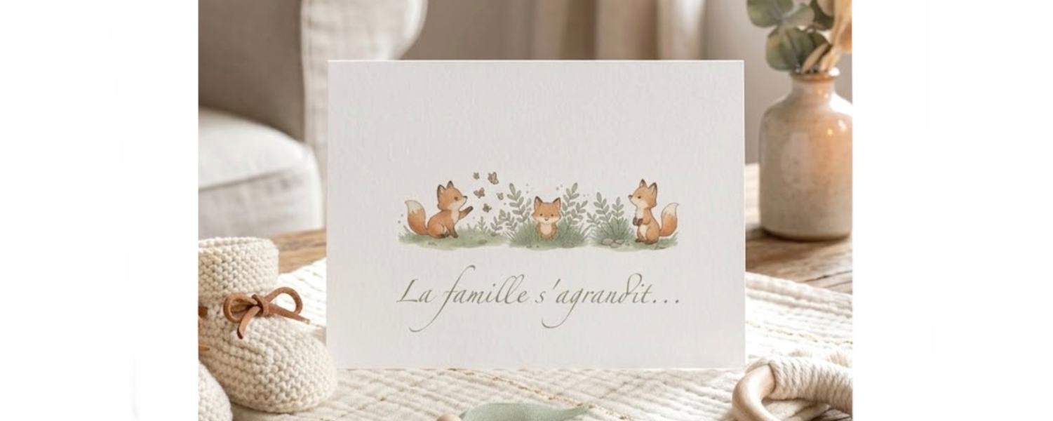 Carte-annonce-grossesse-originale-La-famille-s-agrandit-Petits-renards