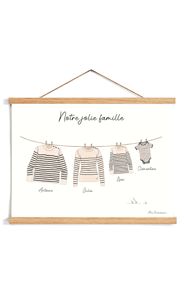 Affiche famille personnalisée - Petit pull marin