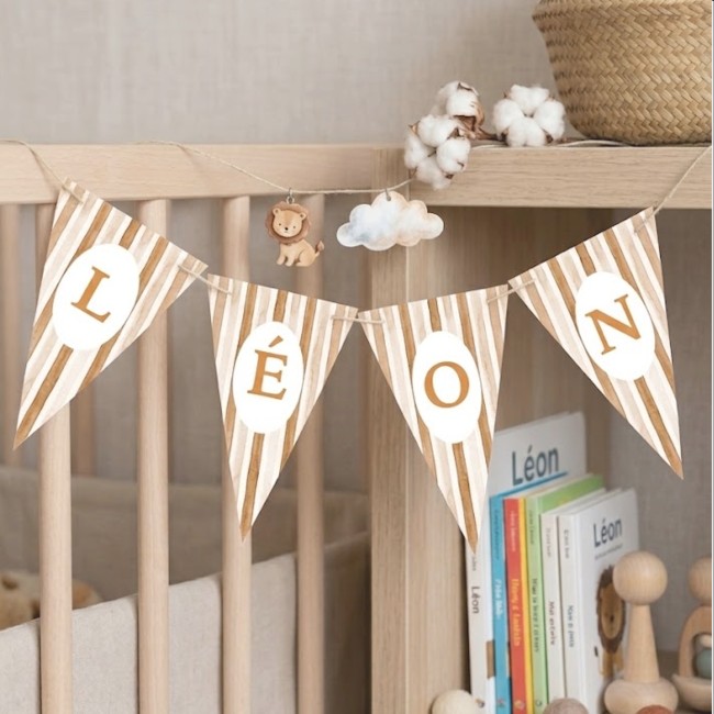 Guirlande personnalisée - Fanion lettre- Décoration chambre d'enfant, anniversaire - Rayures - EP2 Guirlande personnalisée - Fanion lettre- Décoration chambre d'enfant, anniversaire - Rayures - EP2