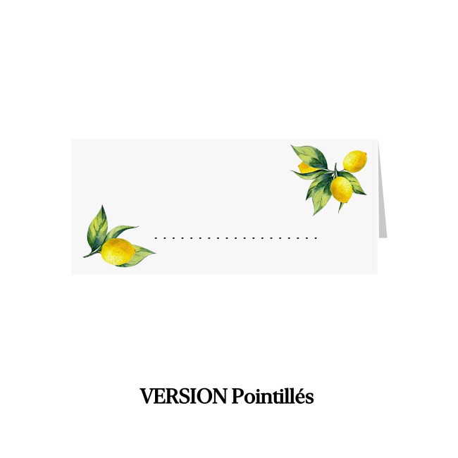 Marque-Place personnalisé - Mariage méditerranéen - Motif Citron - EP5