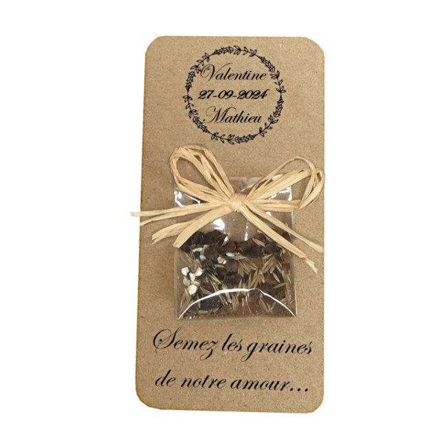 Cadeaux de remerciements invités personnalisés - Graines à semer Mariage champêtre, Bohème chic - EP4