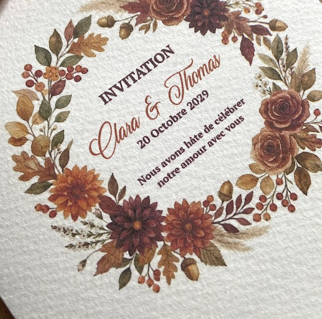 Faire-part de mariage - Invitation mariage Bohème Automnale - EP4 Faire-part de mariage - Invitation mariage Bohème Automnale - EP4