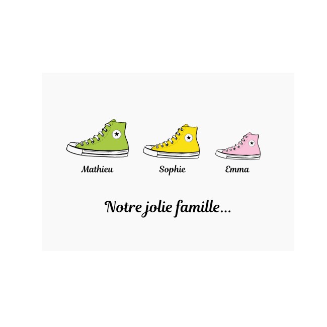 Affiche Famille personnalisée - Baskets chaussures style converse - EP6