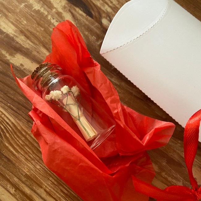 Fiole en verre avec message personnalisée - Demande témoin, demoiselle d'honneur, annonce mariage, grossesse... Cadeau de Noël personnalisé - ep5
