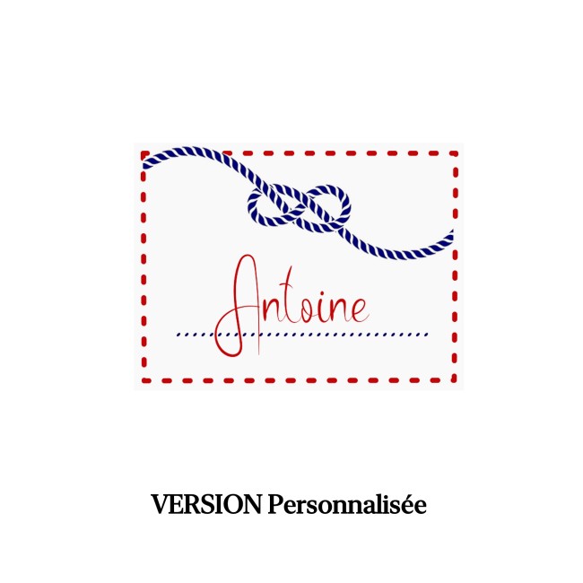 Marque-Places personnalisé thème marin - Motif Noeud Marin - EP7