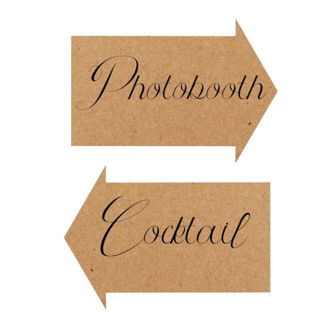 Affiches Flèches directionnelles pour mariage ou anniversaire - Décoration de mariage champêtre - Kraft - EP3