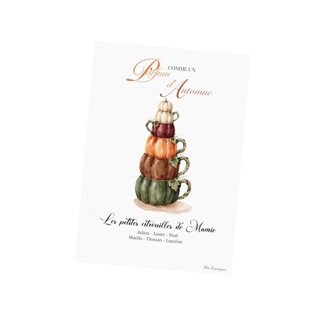 Affiche Famille Tasse Citrouille Automne | Mlle Framboisine - EP7