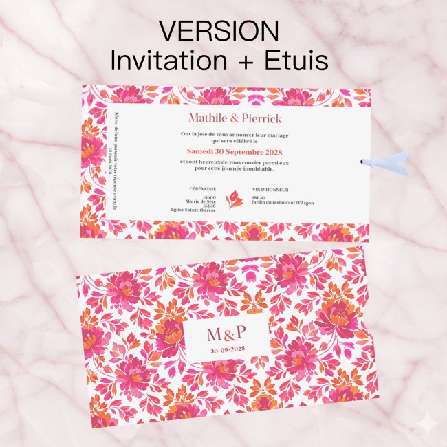 Faire-part, invitation pour mariage style Folk art, Romantic folk _ EP2