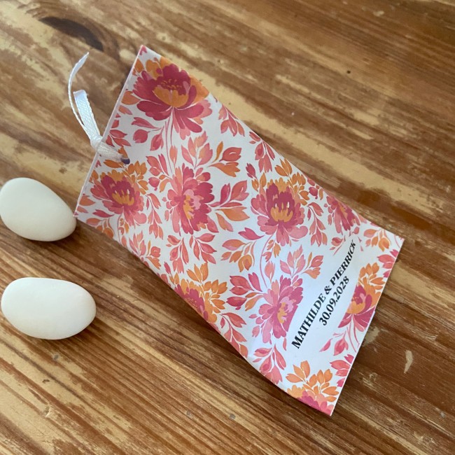 Boîtes à dragées berlingot pour cadeaux de remerciements invités - Mariage thème Botanique Romantique - EP1