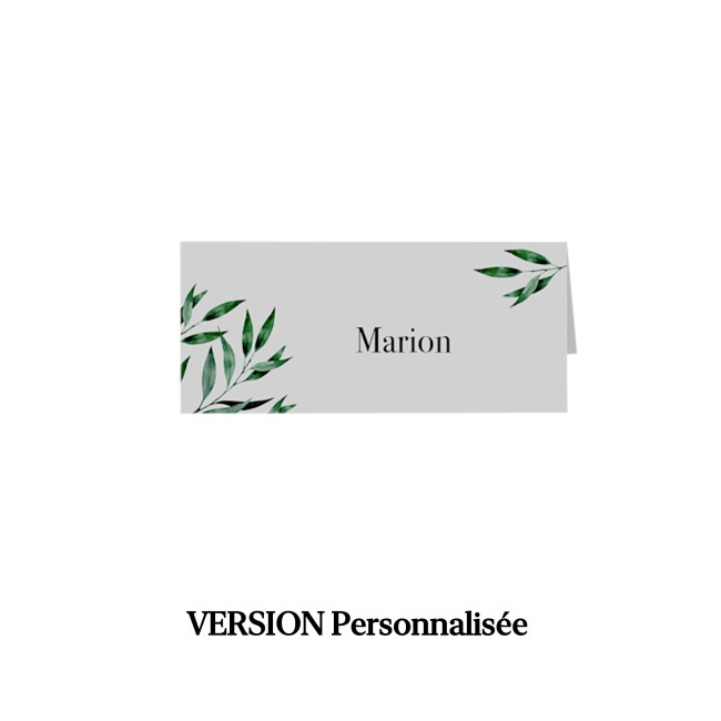 Marque-Place personnalisé - Mariage provençal - Motif Olivier - EP7