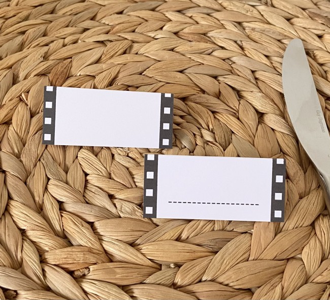 Marque-Places pour mariage ou anniversaire - Motif Cinéma - epE