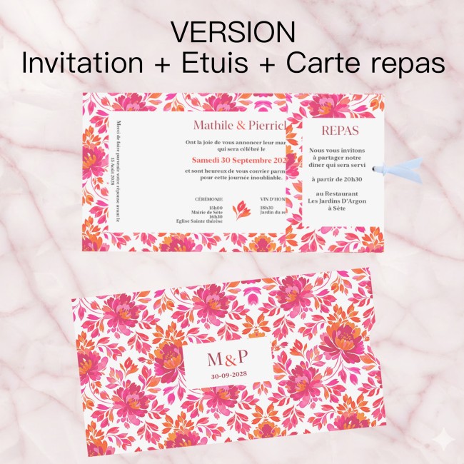 Faire-part, invitation pour mariage style Folk art, Romantic folk _ EP3