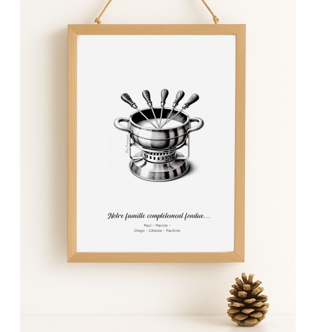 Affiche Famille personnalisée - Fondue Savoyarde - Décoration murale personnalisée - EPA Affiche Famille personnalisée - Fondue Savoyarde - Décoration murale personnalisée - EPA