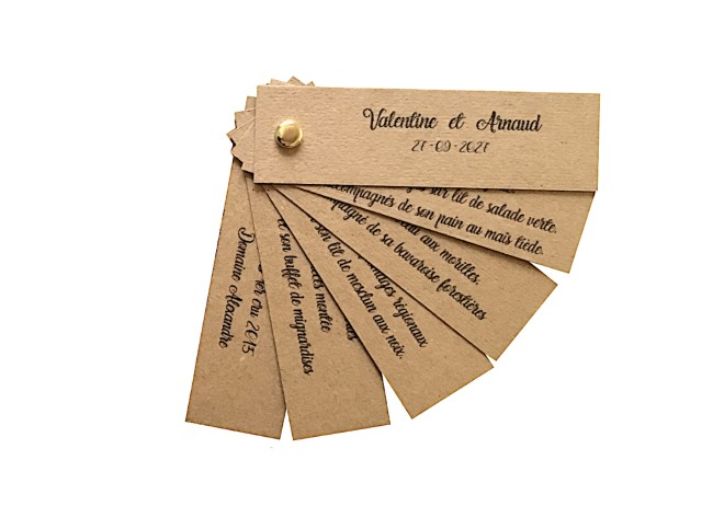Menu Éventail en Kraft – Décoration de table Style Bohème & Champêtre - EPB