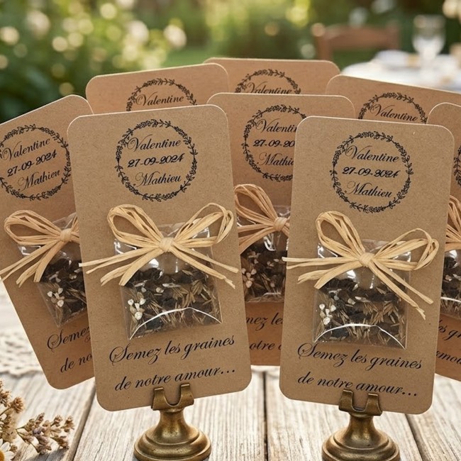 Cadeaux de remerciements invités personnalisés - Graines à semer pour Mariage style champêtre - EPB Cadeaux de remerciements invités personnalisés - Graines à semer pour Mariage style champêtre - EPB