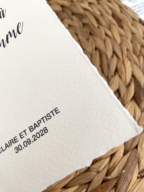 Livret de voeux mariage personnalisé, Carnet de mariage - Livret souvenir mariés - Papier effet déchiré Noeud mousseline - EPE