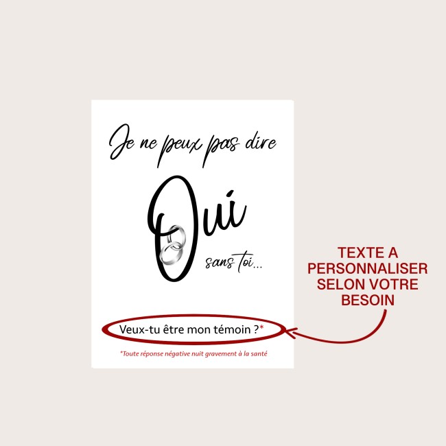 Etiquette autocollante personnalisée pour bouteille - Demande témoin, de garçon ou demoiselle d'honneur - OUI ! _ EP7