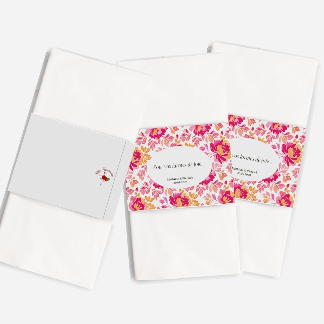 Mouchoir cérémonie, Larme de joie pour mariage thème Botanique romantique, bohème - EP3 Mouchoir cérémonie, Larme de joie pour mariage thème Botanique romantique, bohème - EP3