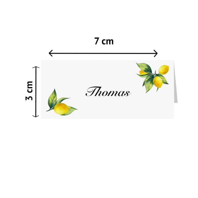 Marque-Place personnalisé - Mariage méditerranéen - Motif Citron - EP7