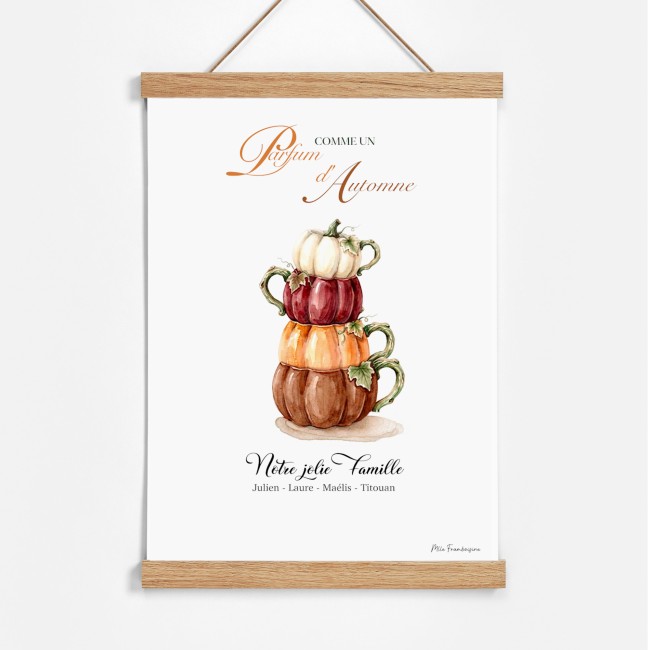 Affiche Famille Tasse Citrouille Automne | Mlle Framboisine - EP3