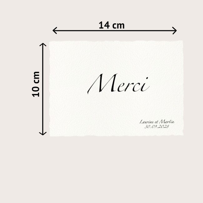 Carte de remerciements personnalisée pour mariage Chic et élégant - Papier texturé - Modèle effet déchiré - EPC Carte de remerciements personnalisée pour mariage Chic et élégant - Papier texturé - Modèle effet déchiré - EPC