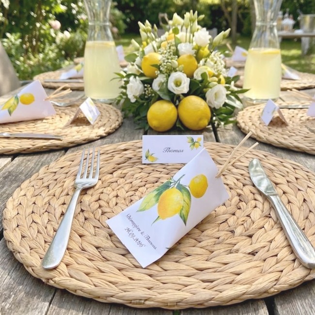 BOÎTES À DRAGÉES -  CADEAUX INVITÉS  MARIAGE  - THÈME AGRUMES - CITRON -ep5