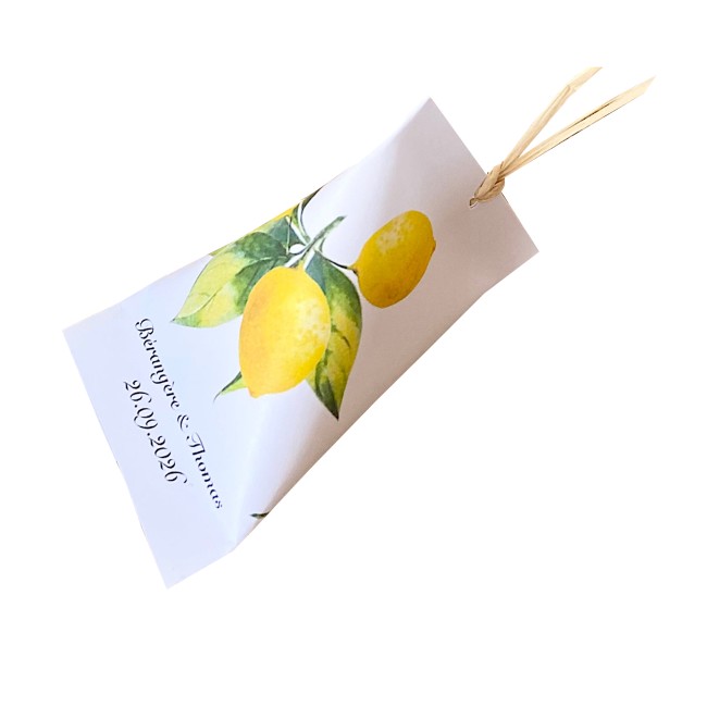 BOÎTES À DRAGÉES -  CADEAUX INVITÉS  MARIAGE  - THÈME AGRUMES - CITRON -ep6