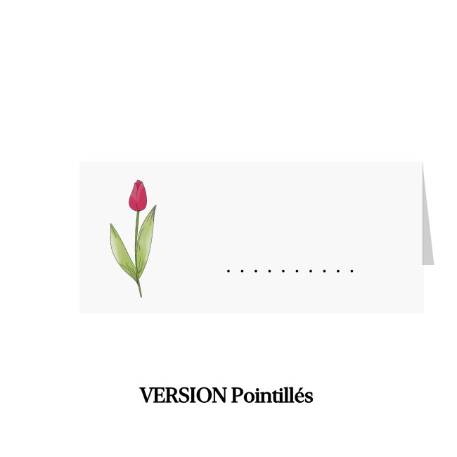 Marque-place mariage thème Floral – Motif Tulipe – Décoration de table printanière et raffinée - EP6